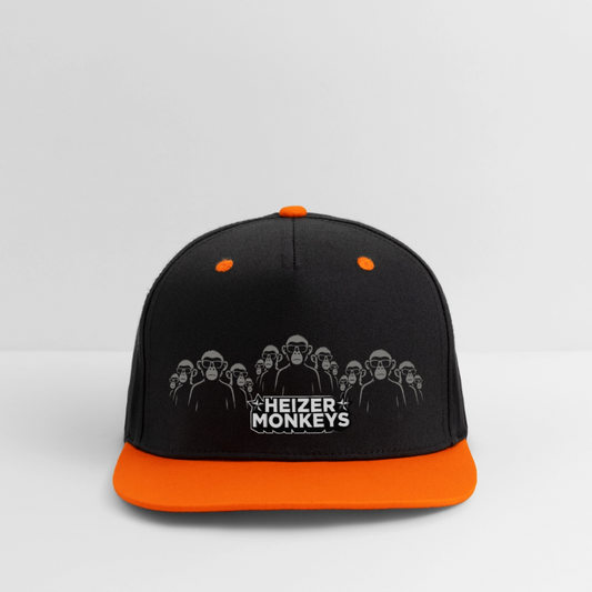 Heizer Monkeys Contrast Snapback Cap - black/neon orange