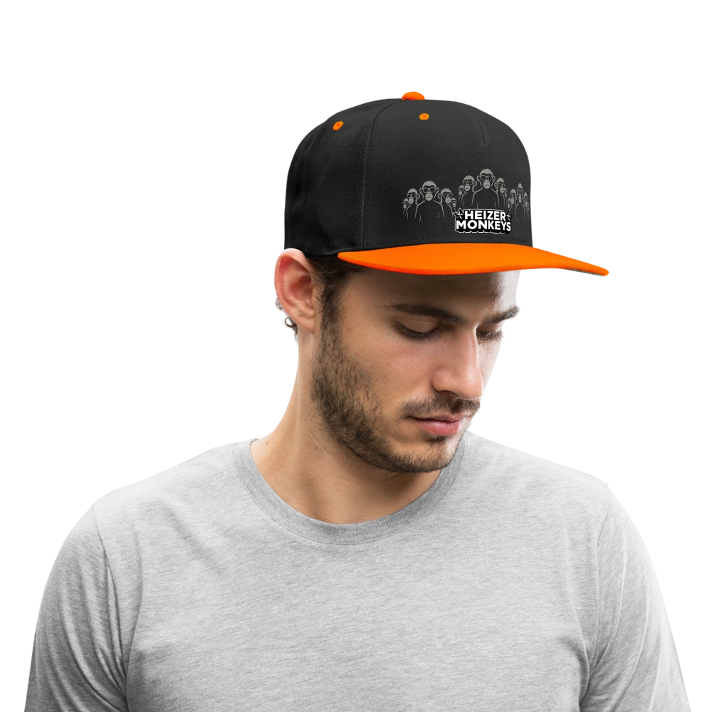 Heizer Monkeys Contrast Snapback Cap - black/neon orange