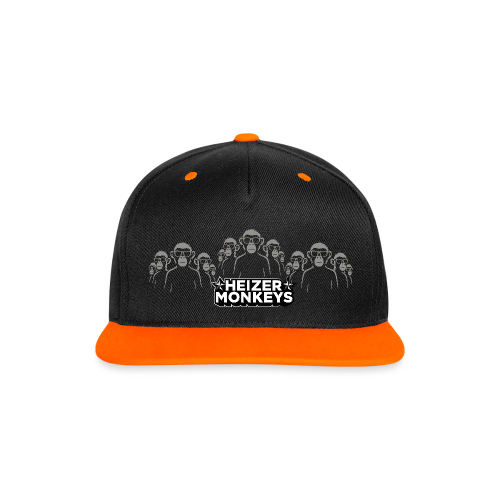 Heizer Monkeys Contrast Snapback Cap - black/neon orange