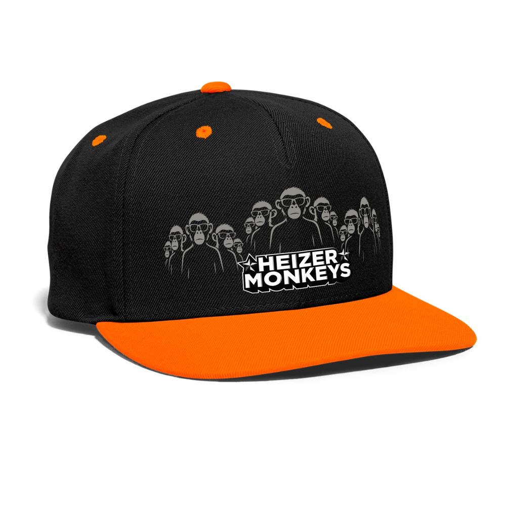 Heizer Monkeys Contrast Snapback Cap - black/neon orange