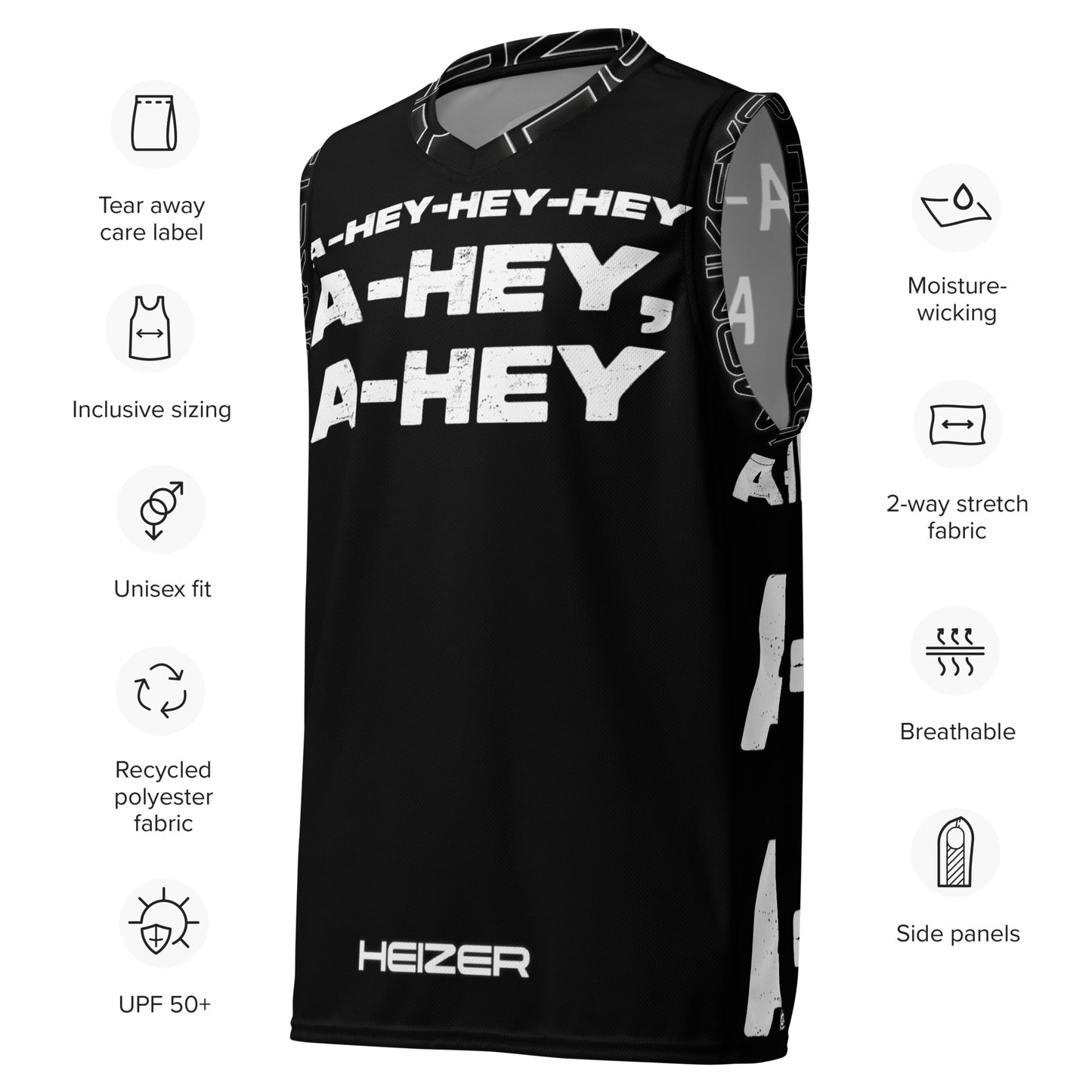 A-HEY Heizer Recycled unisex basketball jersey